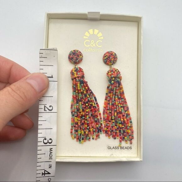 C&C California Glass Beaded Dangle earrings NWT‎ - Picture 3 of 5